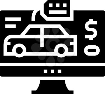 car shop department glyph icon vector. car shop department sign. isolated contour symbol black illustration