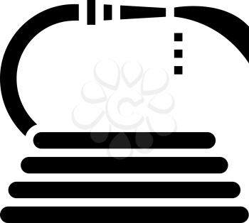 pouring from hose water glyph icon vector. pouring from hose water sign. isolated contour symbol black illustration