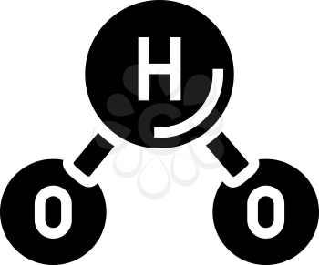 h2o water molecule glyph icon vector. h2o water molecule sign. isolated contour symbol black illustration