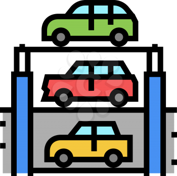 lift multilevel equipment parking color icon vector. lift multilevel equipment parking sign. isolated symbol illustration