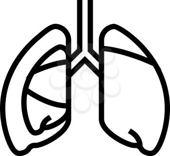 pneumothorax disease line icon vector. pneumothorax disease sign. isolated contour symbol black illustration