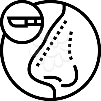 rhinoplasty treatment line icon vector. rhinoplasty treatment sign. isolated contour symbol black illustration