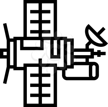 satellite equipment line icon vector. satellite equipment sign. isolated contour symbol black illustration