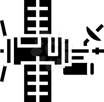 satellite equipment line icon vector. satellite equipment sign. isolated contour symbol black illustration