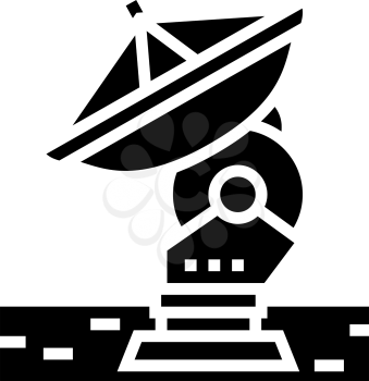 antenna radar planetarium line icon vector. antenna radar planetarium sign. isolated contour symbol black illustration