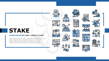 Stakeholder Business Landing Web Page Header Banner Template Vector. Stakeholder Meeting With Investor And Trade Union, Credit And Dividends, Stock And Bidding Illustration