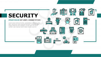 Home Security Device Landing Web Page Header Banner Template Vector. Motion Sensor And Cctv Camera, Alarm Siren And Lock With Password Home Security And Protect Equipment Illustration