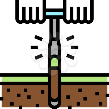 drilling tool for soil testing color icon vector. drilling tool for soil testing sign. isolated symbol illustration