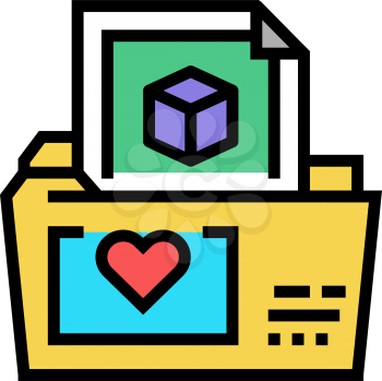 folder storage ugc color icon vector. folder storage ugc sign. isolated symbol illustration