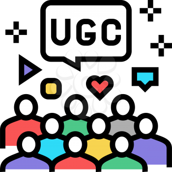 public social media users ugc color icon vector. public social media users ugc sign. isolated symbol illustration