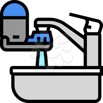 portable water filter for faucet color icon vector. portable water filter for faucet sign. isolated symbol illustration