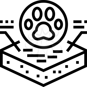 animal footprint on soil line icon vector. animal footprint on soil sign. isolated contour symbol black illustration