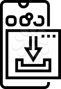 download mobile phone app ugc line icon vector. download mobile phone app ugc sign. isolated contour symbol black illustration