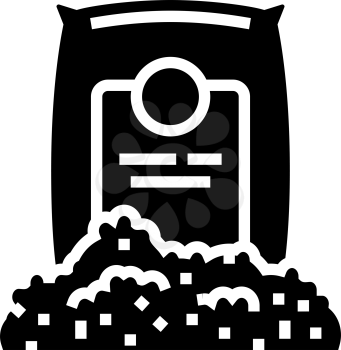 quartz sand mining for glass production glyph icon vector. quartz sand mining for glass production sign. isolated contour symbol black illustration