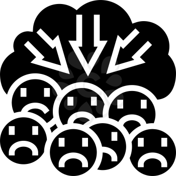 suppression of negativity reputation management glyph icon vector. suppression of negativity reputation management sign. isolated contour symbol black illustration