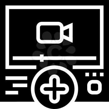 video content ugc glyph icon vector. video content ugc sign. isolated contour symbol black illustration