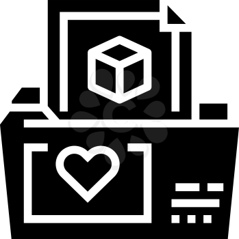 folder storage ugc glyph icon vector. folder storage ugc sign. isolated contour symbol black illustration