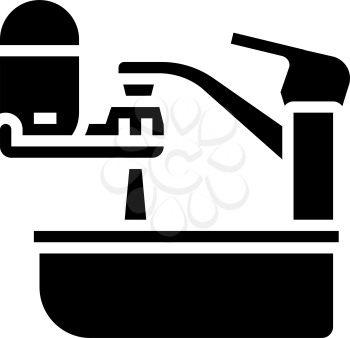 portable water filter for faucet glyph icon vector. portable water filter for faucet sign. isolated contour symbol black illustration