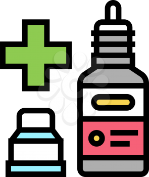nasal or eye drops homeopathy color icon vector. nasal or eye drops homeopathy sign. isolated symbol illustration