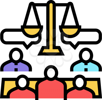 arbitration law dictionary color icon vector. arbitration law dictionary sign. isolated symbol illustration