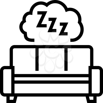 sleeping mens leisure line icon vector. sleeping mens leisure sign. isolated contour symbol black illustration