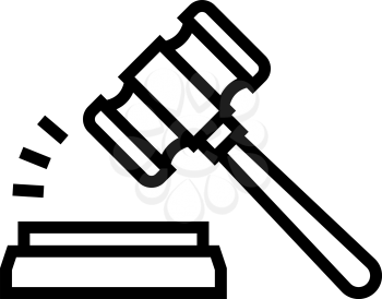 judge hammer line icon vector. judge hammer sign. isolated contour symbol black illustration
