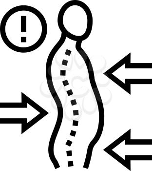scoliosis disease line icon vector. scoliosis disease sign. isolated contour symbol black illustration
