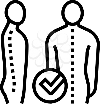 correct posture line icon vector. correct posture sign. isolated contour symbol black illustration