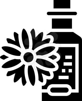 chamomile drink homeopathy liquid glyph icon vector. chamomile drink homeopathy liquid sign. isolated contour symbol black illustration