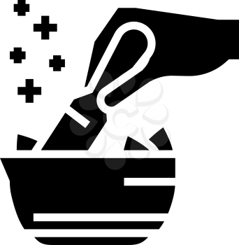 preparing natural homeopathy drug glyph icon vector. preparing natural homeopathy drug sign. isolated contour symbol black illustration
