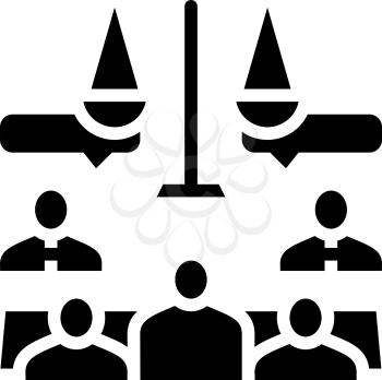 arbitration law dictionary glyph icon vector. arbitration law dictionary sign. isolated contour symbol black illustration