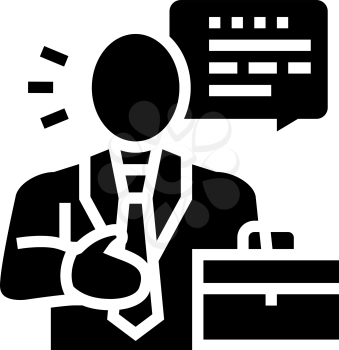 lawyer man glyph icon vector. lawyer man sign. isolated contour symbol black illustration