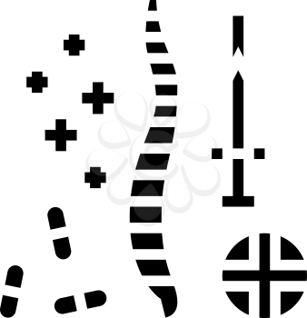treatment scoliosis glyph icon vector. treatment scoliosis sign. isolated contour symbol black illustration