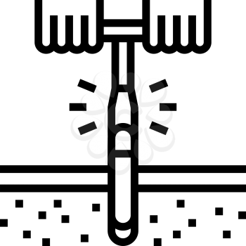 drilling tool for soil testing line icon vector. drilling tool for soil testing sign. isolated contour symbol black illustration