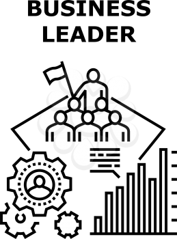 Business Leader Vector Icon Concept. Business Leader Leading Presentation Or Educational Lesson For Employees In Conference Room For Increase Sales And Communication Skill Black Illustration