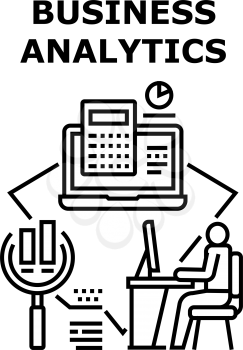 Business Analytics Occupation Vector Icon Concept. Business Analytics Occupation For Researching Market And Developing Strategy, Accounting Audit And Counting Finance Black Illustration