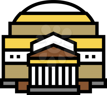 pantheon ancient rome building color icon vector. pantheon ancient rome building sign. isolated symbol illustration