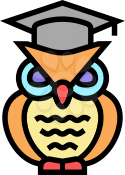 wisdom owl color icon vector. wisdom owl sign. isolated symbol illustration
