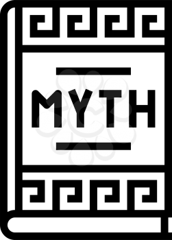 myth book ancient greece line icon vector. myth book ancient greece sign. isolated contour symbol black illustration
