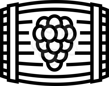 wine barrel line icon vector. wine barrel sign. isolated contour symbol black illustration