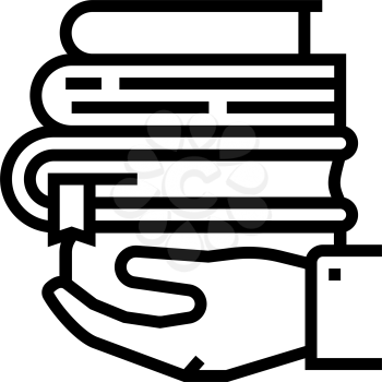 educational literature line icon vector. educational literature sign. isolated contour symbol black illustration