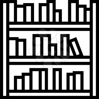 library shelf with books line icon vector. library shelf with books sign. isolated contour symbol black illustration