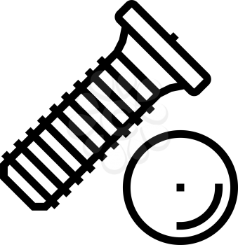 weld screw line icon vector. weld screw sign. isolated contour symbol black illustration