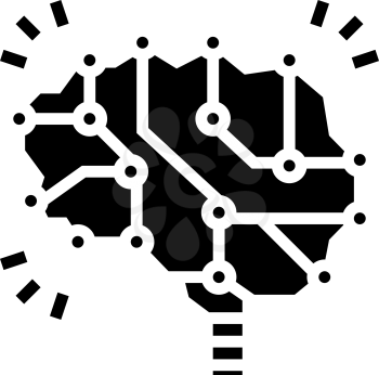 neuron knowledge brain glyph icon vector. neuron knowledge brain sign. isolated contour symbol black illustration