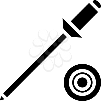rivet screw glyph icon vector. rivet screw sign. isolated contour symbol black illustration
