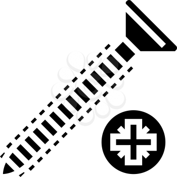 wood screw glyph icon vector. wood screw sign. isolated contour symbol black illustration