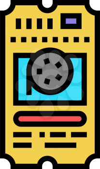 ticket cinema color icon vector. ticket cinema sign. isolated symbol illustration
