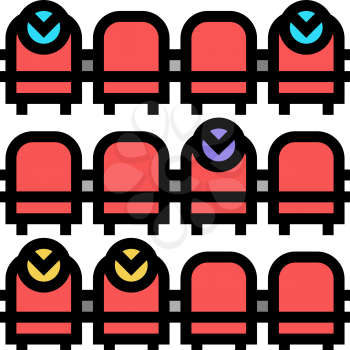 booking cinema ticket color icon vector. booking cinema ticket sign. isolated symbol illustration