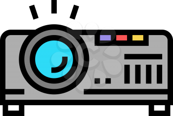 projector electronic device cinema color icon vector. projector electronic device cinema sign. isolated symbol illustration