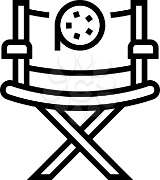 director seat chair line icon vector. director seat chair sign. isolated contour symbol black illustration